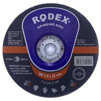 Круг RODEX 180х6,0х22 зачистной по металлу SRS6180