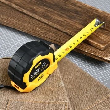 Рулетка DL3798 7,5мх25мм, Автостоп, ударопрочный корпус, метрическая Deli-8