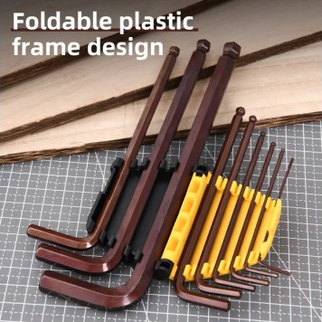 Ключи DL230709G н-р шестигранных с шаром удлиненных 9шт размеры 1,5,2,2,5,3,4,5,6,8,10мм Deli-5