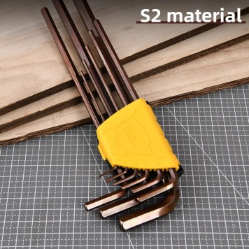 Ключи DL230808G н-р шестигранных сверхдлинных 9шт размеры 1,5,2,2,5,3,4,5,6,8,10мм Deli-4