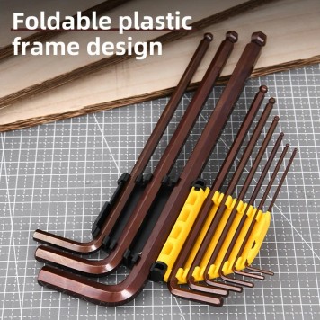 Ключи DL230809G н-р шестигранных с шаром сверхдлинных 9шт размеры 1,5,2,2,5,3,4,5,6,8,10мм Deli-5