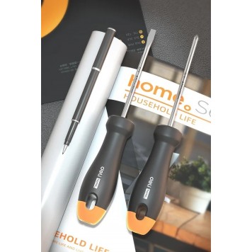 Набор HT1004C отверток "Home Series Gray" 4шт SL5x100+SL6x150+PH1x100+PH2x150, Deli-1