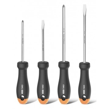 Набор HT1004C отверток "Home Series Gray" 4шт SL5x100+SL6x150+PH1x100+PH2x150, Deli Набор HT1004C отверток "Home Series Gray" 4шт SL5x100+SL6x150+PH1x100+PH2x150, Deli
