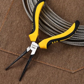 Тонкогубцы DL103202 мини удлиненные 150мм, двухкомпонентная рукоять Deli-2