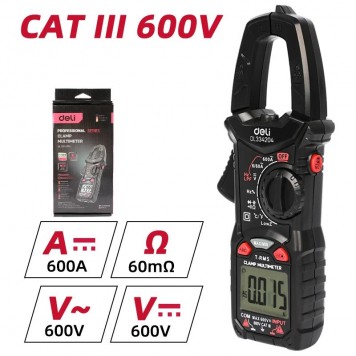 Мультиметр DL334204 клещи цифровые Deli-1