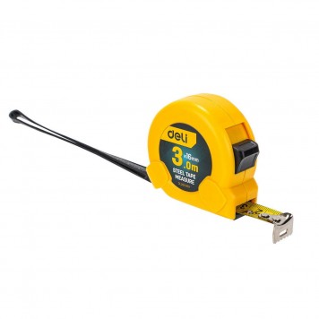 Рулетка DL280316 3м*16мм, метрическая, клипса, ремешок Deli