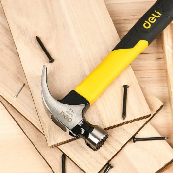 Молоток DL5001F гвоздодер, 225 гр. магнит Deli-1