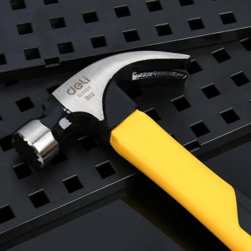 Молоток DL5001F гвоздодер, 225 гр. магнит Deli-3