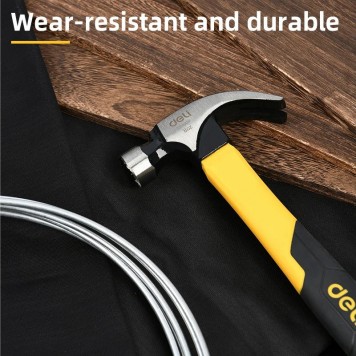 Молоток DL5001F гвоздодер, 225 гр. магнит Deli-4