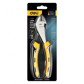 Бокорезы DL2017H диагональные усиленные 180мм, двухкомпонентная ручка Deli-5