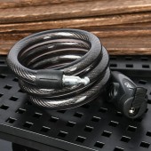 Замок DL508062 тросовый велосипедный 12*1000мм, два ключа, держатель на раму Deli