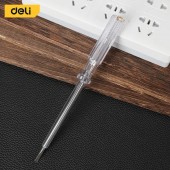 Отвёртка DL8002 тестер индикаторная напряжения светодиодная 100-500 В, длина 190мм Deli