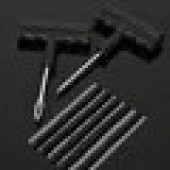 Ремкомплект DL120001 для бескамерных шин (шило, рашпиль, 5 резиновых жгутов) Deli