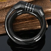 Замок DL508051 тросовый велосипедный кодовый 10*1200 мм, 10000 комбинаций кода Deli