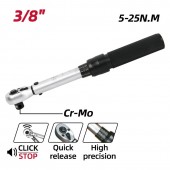 Ключ DL170025 динамометрический 5-25Нм, 3/8"72 зуба Deli