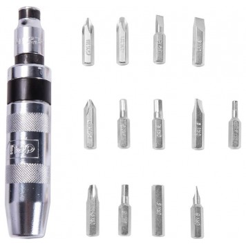 Отвёртка DL8901 ударная с набором бит 13шт Deli-1