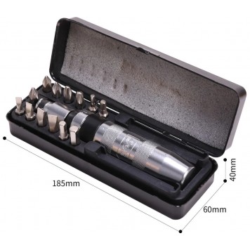 Отвёртка DL8901 ударная с набором бит 13шт Deli-3