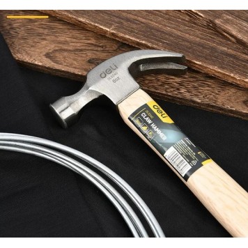 МолотокDL5240 гвоздодер 250 гр деревянная рукоять Deli-5