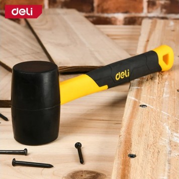 Молоток DL5908 резиновая 225 грамм, фиберглассовая рукоять с резиновой вставкой Deli-2