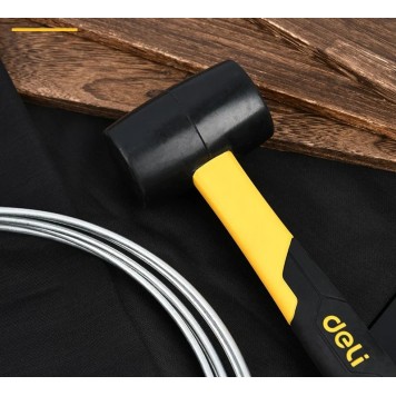 Молоток DL5908 резиновая 225 грамм, фиберглассовая рукоять с резиновой вставкой Deli-3