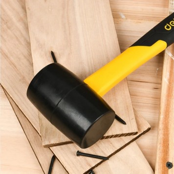 Молоток DL5908 резиновая 225 грамм, фиберглассовая рукоять с резиновой вставкой Deli-9