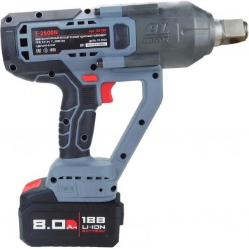 Гайковёрт E0189 бесщ. ударный PROFIPOWER T-2500N (18В,Li-ion-1шт, 8.0Ач, 2500Нм, З/У,-7