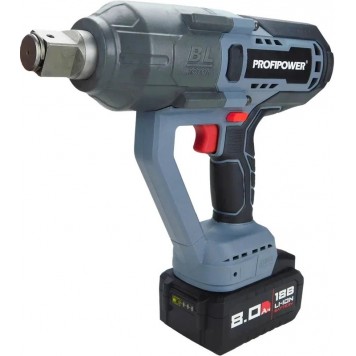 Гайковёрт E0189 бесщ. ударный PROFIPOWER T-2500N (18В,Li-ion-1шт, 8.0Ач, 2500Нм, З/У,-8