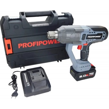Гайковёрт E0189 бесщ. ударный PROFIPOWER T-2500N (18В,Li-ion-1шт, 8.0Ач, 2500Нм, З/У,-12