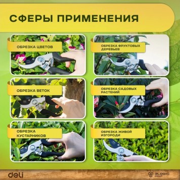 Н-р DL580002 сучкорез + секатор лезвия с тефлоновым покрытием, длина 75/21 см Deli-6