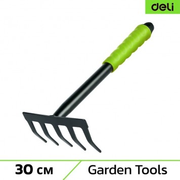 Грабли DL580813 садовые ручные пятизубчатые длина 30 см, защита от ржавчины и коррозии Deli-14
