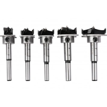 Фрезы DH-MKK005-ED1 набор Форстнера 5 шт (15/20/25/30/35мм) ограничитель глубины, Deli-4