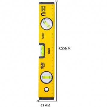 Уровень DL290500 строительный магнитный 3 глазка 50 см Deli-6