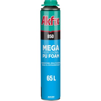 Пена монтажная летняя 850P MEGA профессиональная 850 мл (65 л) AKFIX