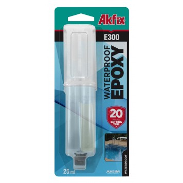 Клей эпоксидный E300 водостойкий 30 мин (в шприце) 28,4 гр. AKFIX ПРОСРОЧКА