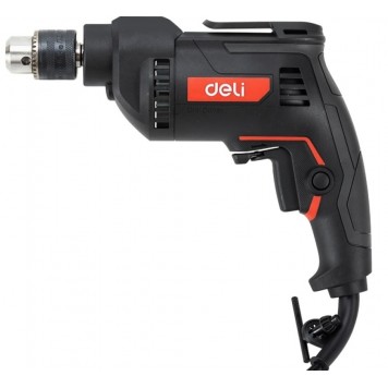 Дрель безударная DE-DZ10-2E сетевая 500 Вт, ключевой патрон 10 мм Deli "Red Line"-1