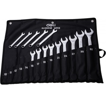 Набор DL130014B комбинированных ключей 14шт, Deli-1