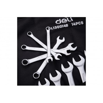 Набор DL130014B комбинированных ключей 14шт, Deli-4