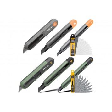 Нож технический HT4008L "Home Series Green", Т-образное лезвие Deli-5