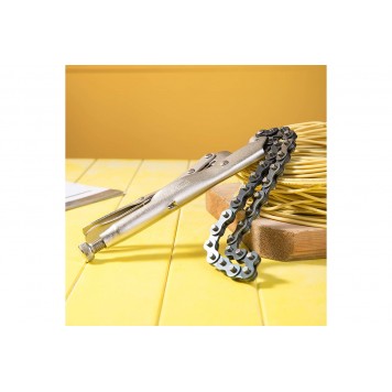 Клещи DL20018 зажимные цепные с фиксатором, 253х450мм, Deli-2