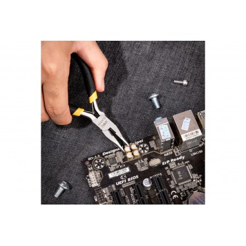 Плоскогубцы DL20026 удлиненные мини 125мм, прорезиненная двухкомпонентная рукоять, Deli-3