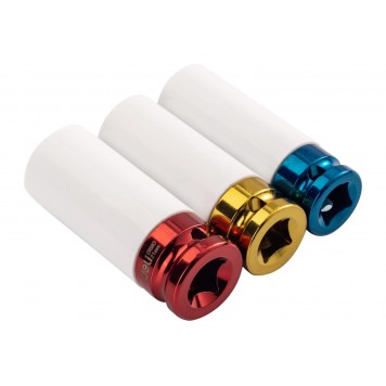 Набор DL2003Q ударных головок 3 шт 17/19/21 мм, сталь Cr-Mo, Deli-2