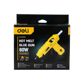 Термопистолет DL2560 клеевой 60 Вт, диаметр стержня 11 мм DELI-12