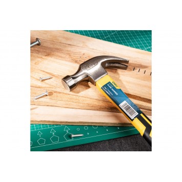 Молоток DL5001 с гвоздодером 250 гр фибергласовая рукоять, Deli-4