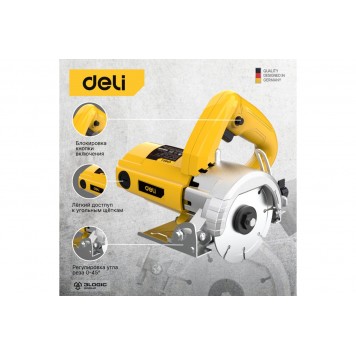 Пила DL-YS110-E1 дисковая по плитке, мрамору, 1250Вт, 13500об/м Deli-4