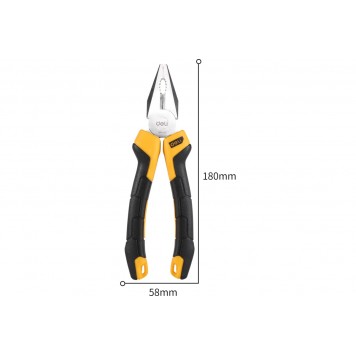 Плоскогубцы DL2007Z комбинированные 180мм двухкомпонентная рукоятка Deli-9