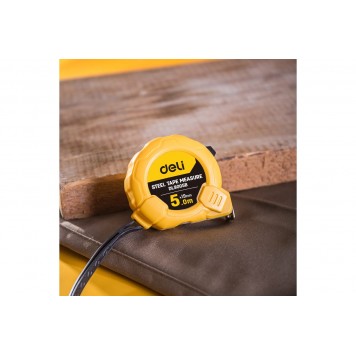 Рулетка DL9005B 5м х 19мм метрическая, корпус ударопрочный Deli-5