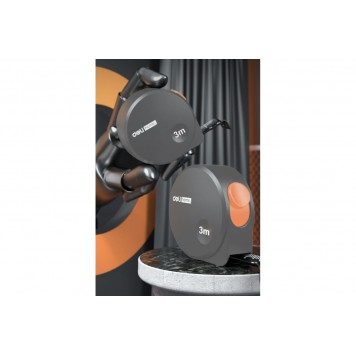 Рулетка HT8316C "Home Series Gray" 3мх16мм, Deli-4