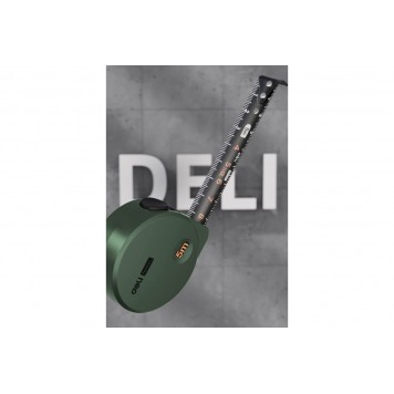 Рулетка HT8519L 5м х 19мм Home Series Green, софттач пластик, Deli-1