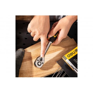 Трещотка DL2421 3/8" 200 мм, 45 зубьев DELI-4