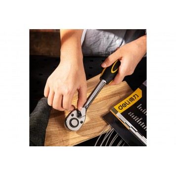 Трещотка DL2521 1/2", 255 мм, 45 зубьев DELI-2